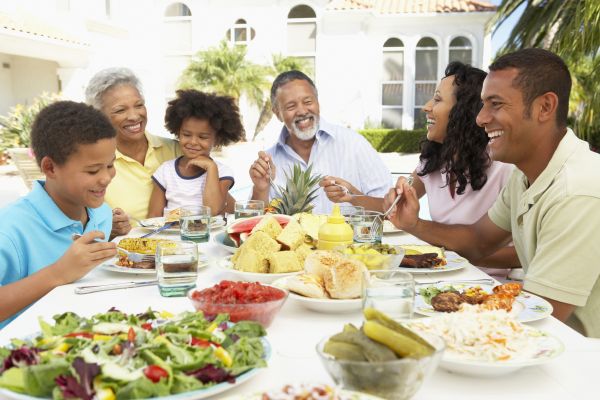 family eating a meal together